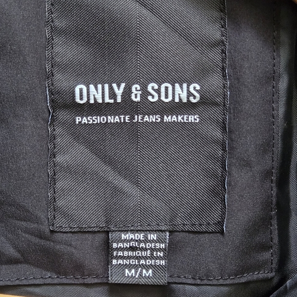 Only & Sons Men's Black Button Up Medium Jacket - Picture 10 of 12